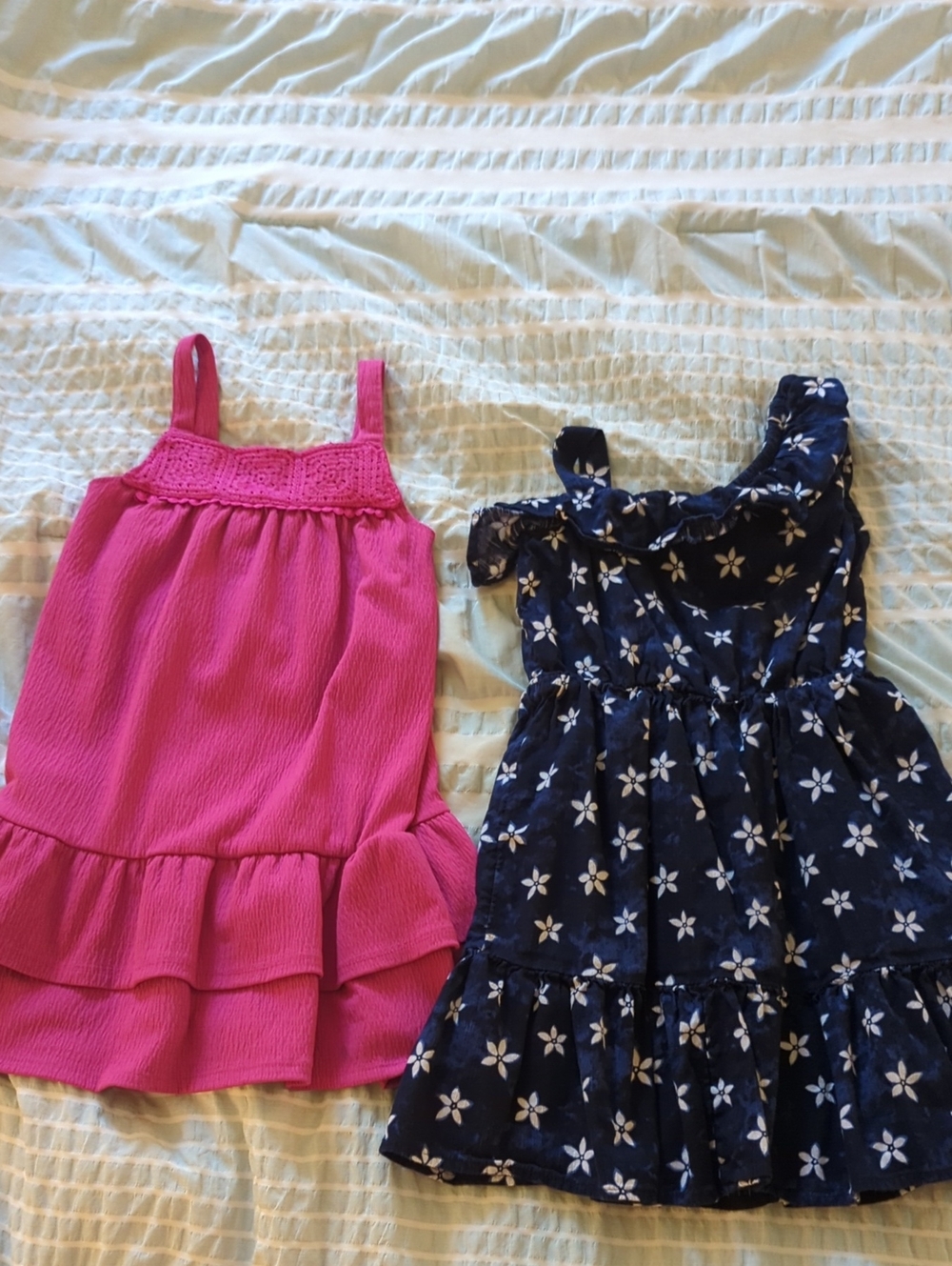 Bundle of Two Jumping Beans Girls' 5T Dresses (Bright Pink and Navy Floral)